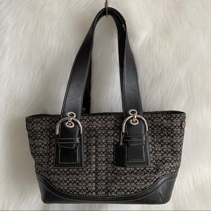 COACH Black Soho Mini Signature Logo Shoulder Bag